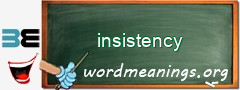 WordMeaning blackboard for insistency